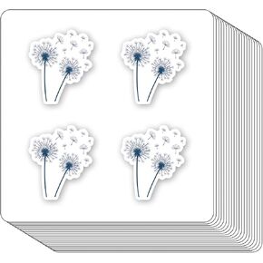 Dandelion Flower Stickers 1in for Scrapbooking, Arts, Craft, Kids DIY, Calendars Journals 80-Pack