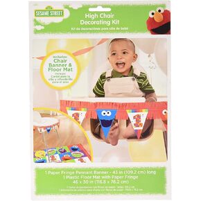 Amscan 1st Birthday 1st Birthday Elmo High Chair Decorating Kit Party Supplies Elmo Sesame Street Fun to be One!, Multicolor, One Size