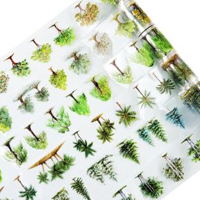 6 Rolls Garden Path PET Scrapbook Tapes, Landscaping Tape with Fence, Vines, Brick & Ladder Designs for Journaling & Scrapbook Supplies, Includes Decorative Clip