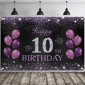 JOYKY Happy 19th Birthday Banner, Purple 19th Birthday Party Decorations for Girls Women Her, 19 Year Old Birthday Supplies Backdrop Décor, 5.9 X 3.8 Fts in Saudi Arabia