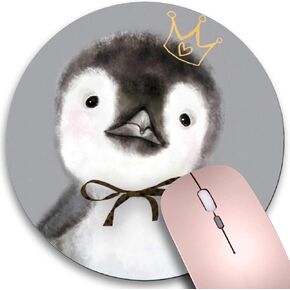 Round Mouse Pad,Penguin Non-Slip Rubber Circular Mouse Pads Customized Designed for Home and Office,7.9 x 7.9inch