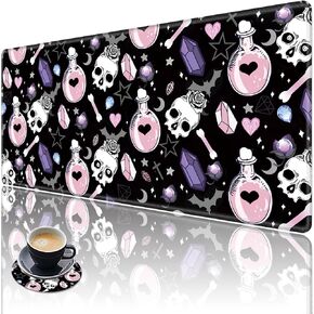 Extended Large Gaming Mouse Pad with Stitched Edges, Forest XXL Mouse Pad Large (39.4x19.7 Inch) w/Brilliant Design, Desk Mat Keyboard Pad with Anti Slip Base, Multifunctional Desk Pad