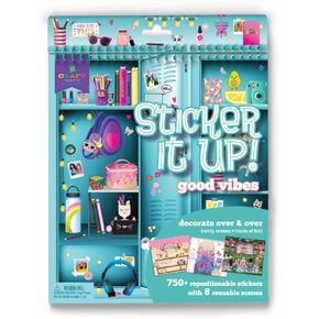 Craft-tastic Sticker It Up! – Reusable Sticker Book for Kids – 750+ Repositionable Stickers Create Designs on 8 Scene Pages for Hours of Mess-Free, Screen-Free Fun