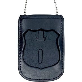 Perfect Fit Shield Wallets NYPD Patrol Officer Neck Badge and ID Holder with 30 Inch Chain and Inside Pocket (Cutout 145)