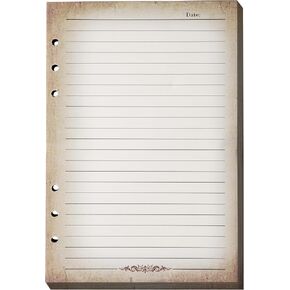 StoryForge Binder Refill: A5 DND Notebook Journal Paper - 100 Sheets (200 Pages) with Ring Holes & Immersive Parched Border Print