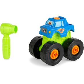 Build-A-Buddy John Deere Dump Truck Toy - Buildable Dump Truck Take Apart Toys with Toy Drill - AA Batteries Included - STEM Building Toys - Yellow - Construction Toys for Kids Ages 18 Months and Up