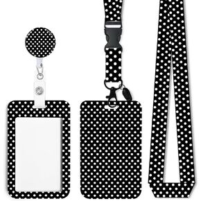 Badge Holder with Retractable Reel and Breakaway Lanyard，Badge Clips Retractable Heavy Duty Badge Reel，Keychain，ID Holder with Breakaway Lanyard for School Nurse Office