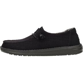 HEYDUDE Wendy Stretch Sox Wide Black/Black Size 10, Women’s Shoes, Women’s Slip-on Loafers, Comfortable & Light-Weight