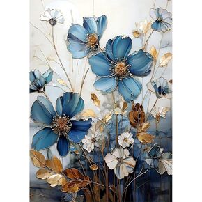 Auremi Diamond Painting Kits for Adults, Rose FlowerDiamond Art Kits Full Drill Diamond Paintings for Beginners 5D Round Flowers Diamonds Pictures Gem Art Painting Kits for Home Wall Decor 12x16 in