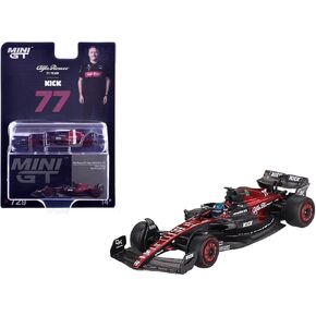 1:64 Diecast Model Car Compatible with Mini GT Alfa Romeo C43#77 Valtteri Bottas 2023 F1 2023 Australian GP Limited Edition MGT00729