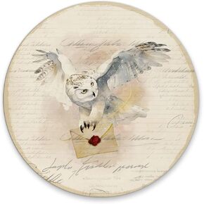 Vintage Retro Magic Owl Mouse Pads for Wireless Mouse Computers Laptop Desk Accessories, Owl Gifts for Owl Lovers, Owl Gifts for Women Men, Aesthetic Mouse Pad, 7.9x7.9 Inches