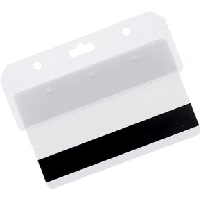 Transparent Half Card Badge Holder, Horizontal, Frosted Rigid Plastic Badge Holders Badge Holder Identification Badges and Supplies Labels, Badge Holder,Id Badge Holder,Id Card Holder,Id Holder