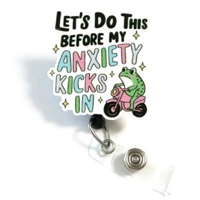 Let’s Do This Before My Anxiety Kicks In Funny Badge Reel, Funny Frog ID Badge Holder, Trendy Badge Clip, Sarcastic Badge Lanyard, Funny Anxiety ID Office Badge, Funny Nurse Gifts