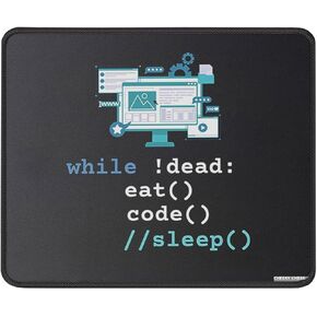 Computer Science Python Programmer Gift Eat Code Sleep Mouse Pad - Funny Programming Coding Gift Mousepad - Mouse Mat Desk Decor 9.5 in, Medium, Black