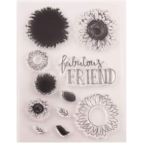 DIY Sunflowers تترك طوابع واضحة لصنع البطاقات أو اليومية ، طوابع Sunflower Silicone للألبومات الورقية Scrapbooking Decoration-A1546