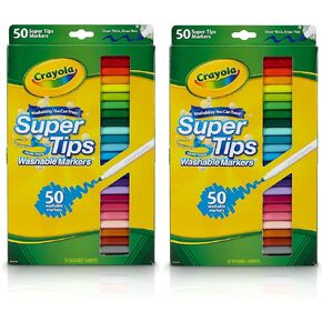 Crayola Super Tips Markers, Washable Markers, Gift, 50 Count-2 Pack
