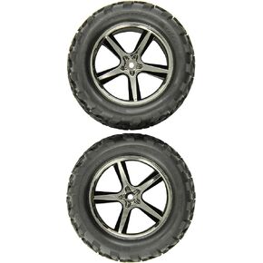Traxxas 5374A Talon Tires Pre-Glued on Black-Chrome Gemini Wheel (pair)