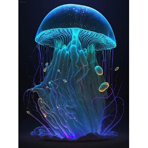 Jellyfish Diamond Painting Kits for Adults and Kids, 5D DIY Diamond Painting 12x16 Inch
