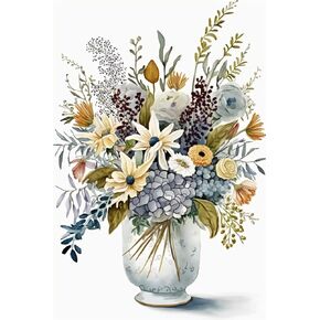RMSGOZO 5D LAVENDER Bouquet Painting Painting Kits - Retro Art Full Round Diamond Crystal Art Kits للبالغين والأطفال ، للحصول على جدار ديكور ديكور هدايا (12 × 16 بوصة)