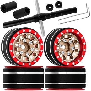 الألومنيوم 1.0 في حافة عجلة Beadlock لـ 1/18 TRX4M 1/24 SCX24 FCX24 RC CRAWLER CAR ، 1.0 إطارات العجلات محور حافة العجلة بوجه ثقيل ، أسود ، أسود in Kuwait