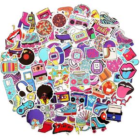 100 Pack 90s 80s Stickers, 1990's 1980's Hip Hop Party Favors, Birthday Decorations