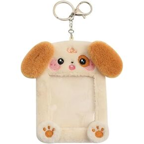 Brown Plush Card Holder Cartoon Cat Card Holder Protective Cover Photo Card Holder Photo Album Plush Photoelectric Card Idol Id Card Photo Frame and Accessories