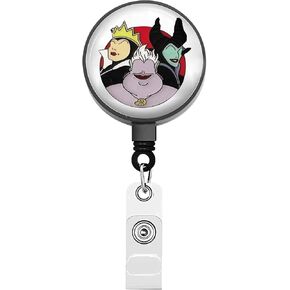 BEKECH Evil Queen Retractable Badge Villains Gift Villains Lover Gift Villain Movie Fans Badge for Women Girl