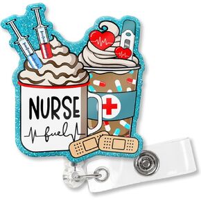 XQLZY Wound Care Silver Glitter Funny Badge Reel Retractable with Shark Clip, Cute Love Hemostatic Patch Badge Clip Gift for Nurse Doctor Surgical Nurse ED School Doctor Nursing Graduate Colleagues