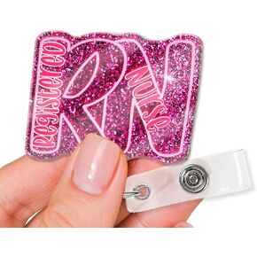 XQLZY Wound Care Silver Glitter Funny Badge Reel Retractable with Shark Clip, Cute Love Hemostatic Patch Badge Clip Gift for Nurse Doctor Surgical Nurse ED School Doctor Nursing Graduate Colleagues