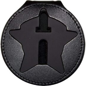 Chicago Patrol Belt Clip Badge Holder with Pocket and Chain (Cutout PF480)