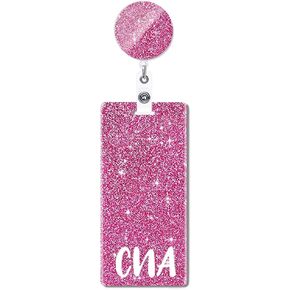 Purple CNA Badge Buddy and Badge Reel Set CNA Badge Card Vertical Badge Buddies Badge Reels Retractable for Nurses Medical Badge Cards Holder Nursing Gifts ID Name Card Accessories B118C6