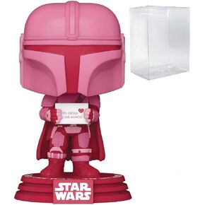 Star Wars: Valentines - Mandalorian [Din Djarrin] Funko Pop! Vinyl Figure (Bundled with Compatible Pop Box Protector Case), Multicolored, 3.75 inches