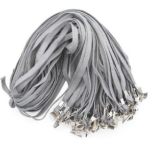 Beebel Black Lanyard 50PCS 32-Inch Flat Lanyards with Badge Clip Bulk Lanyard for Id Badges Name Tag Badge Holders (Black)