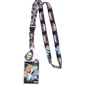 He-Man Master of The Universe ID Lanyard Badge Holder with Rubber Skeletor Charm and Collectible Sticker