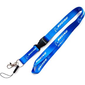 Pinstant Boeing Aerospace Aviation Aircraft Design Manufacturer Air Airplane Defense Model Airline Flight Detachable 20.2" Neck Lanyard Keychain Holder ID Badge Mobile Phone Pin Strap