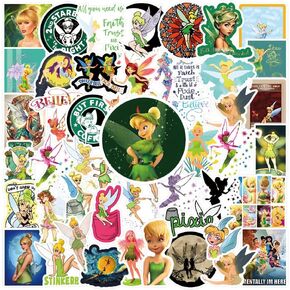 60Pcs Tinkerbell Stickers Pack, Education Cute Cartoon Vinyl Waterproof Sticker Decals for Water Bottle, Laptop, Phone, Scrapbooking, Journaling Choice for Adults for Party Supply