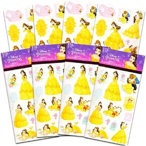 Beauty and The Beast Stickers 4 Pack Bundle - 100 Belle Stickers for Beauty and The Beast Decorations Party Supplies Party Favors, More | Belle Stickers for Girls