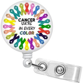 All Cancer Awareness Retractable Badge Reel, No One Fights Alone Cancer Awareness Ribbon Badge Reel, Oncology Nurse Breast Cancer Badge Reel #51
