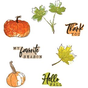 Sizzix A5 Clear Stamps w/Framelits Die Pencil Line Harvest by 49 and Market