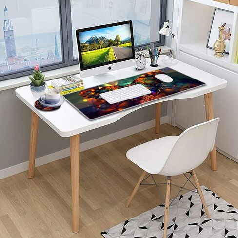 Durable Desk Mat and Coaster Stylish Set, Large Gaming Office Mouse Pad 31.5 "x 11.8", Extended Non-Slip Rubber Keyboard Pad, Laptop & Home, Psychedelic Butterfly in Kuwait