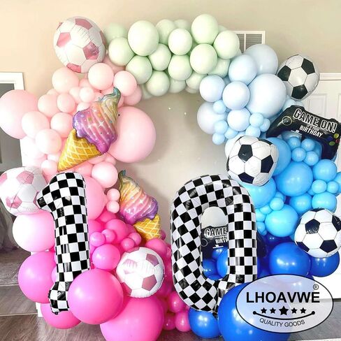 Checkered Number 3 Balloons 40 Inch Giant Race Car Checkered 3 Balloons for Racing Car Checkered 3th Birthday Party Supplies in Saudi Arabia
