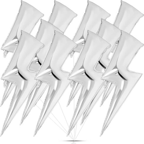 Deekin 10 Pcs Large Lightning Bolt 45 Inch Flash Balloons Foil Flash Birthday Party Supplies Lightning Bolt for Birthday Wedding Graduation Decorations(Black) in Kuwait