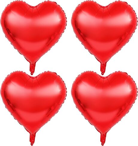 4 Pieces 32 Inches Large Heart Shaped Huge Metallic Red Foil Balloons Love Balloons for Valentine's Day Wedding Engagement Anniversary Party Favor Decorations (Rose Gold) in Saudi Arabia
