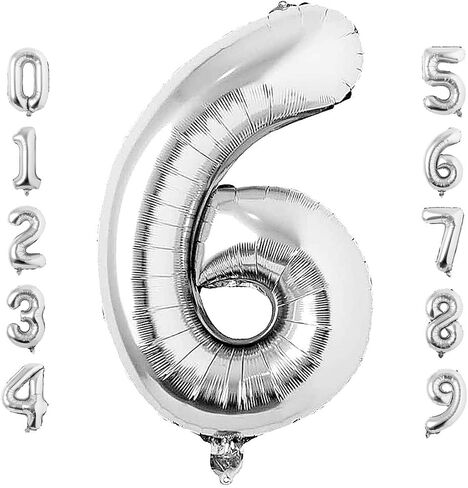 40 Inch Large Silver Number 2 Balloon Extra Big Size Jumbo Digit Mylar Foil Helium Balloons for Birthday Party Celebration Decorations Graduations Wedding Anniversary Baby Shower Supplies Engagement in Kuwait
