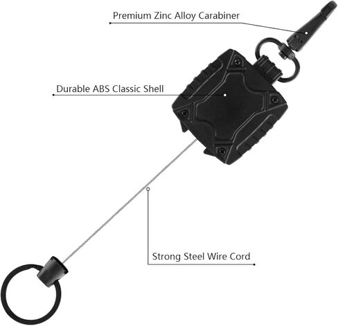 2 Pack Hard Plastic ID Badge Holder with Retractable Lanyard | Heavy Duty Retractable Keychain, Badge Holder Retractable Clip and Lanyards for ID Badges | Work ID Badge Reel with Flexible Wire in Kuwait