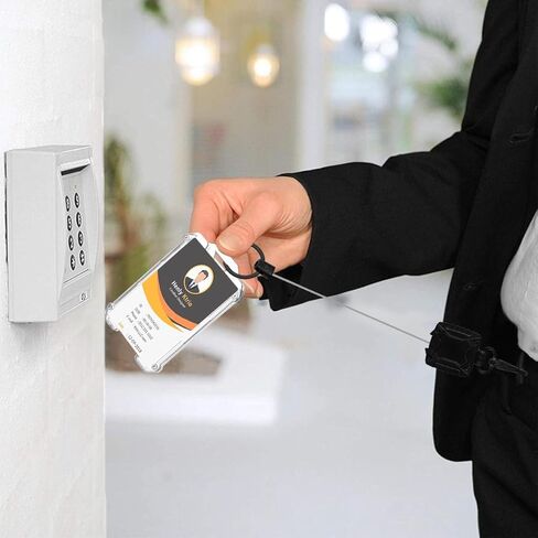 2 Pack Hard Plastic ID Badge Holder with Retractable Lanyard | Heavy Duty Retractable Keychain, Badge Holder Retractable Clip and Lanyards for ID Badges | Work ID Badge Reel with Flexible Wire in Kuwait