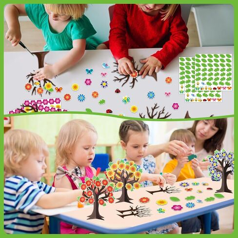 Qyeahkj 30 Pack Sunday School Tree DIY Craft Kit for Kids Flower 3D Art Project Paper Ornament Make Your Hanging Art Crafts Fun Activities Stickers Game for Classroom Home Preschool Party Favor Decor in Saudi Arabia