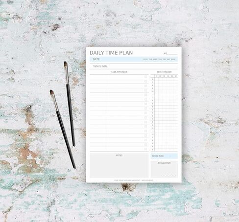 Daily Time Management Planner with A5 Size Tear-off 95 Sheets, Undated Daily Planner Pad, To Do List, Study Planner, Task Manager, Scheduler, Time Tracker (YELLOW) in Saudi Arabia