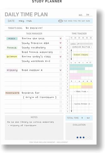 Daily Time Management Planner with A5 Size Tear-off 95 Sheets, Undated Daily Planner Pad, To Do List, Study Planner, Task Manager, Scheduler, Time Tracker (YELLOW) in Saudi Arabia