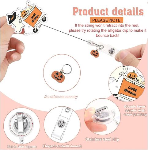 Acrylic Every Day is Halloween Badge Reel, Cute Halloween Badge Holder, Retractable Badge Reel with Alligator Clip, Id Tag Holder Spooky Gift for Nurse Student Teacher Office in Saudi Arabia